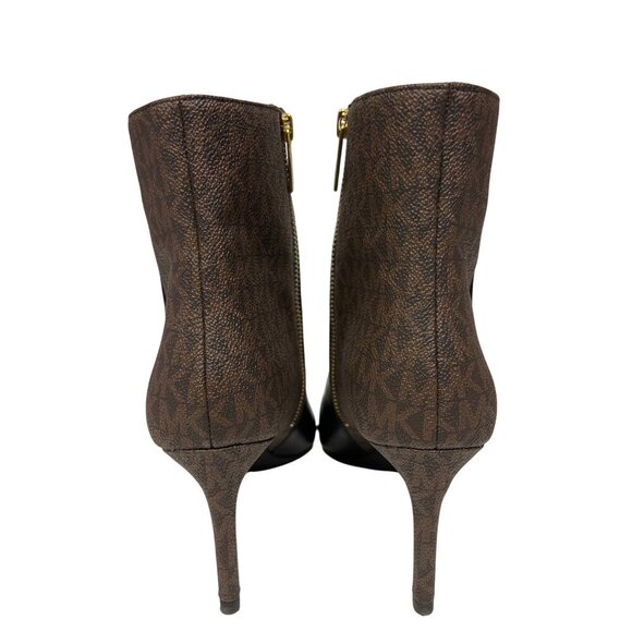 NEW Michael Kors Women's Alina Boot Flex Leather Ankle Logo Heeled Size 9.5 - Picture 6 of 9